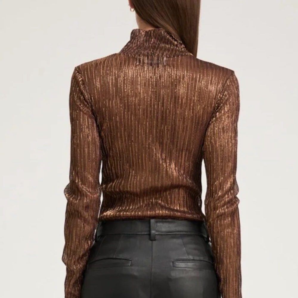 Metallic Bronze Mock Neck - Picture 4 of 8